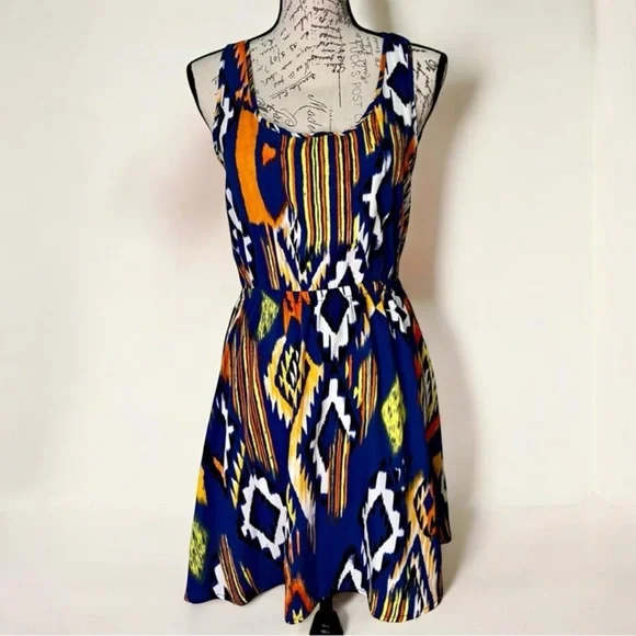 Mezzanine | Patterned Sleeveless Mini Dress Size S Small - Picture 9 of 12